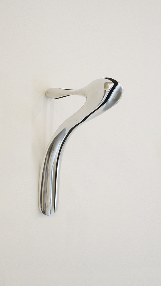 <em>Jouissance</em>, Polished aluminium, approx: L: 27 cm,H: 18,5 cm, D: 4 cm, 2024.